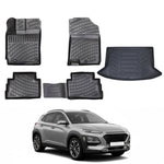 Resmi Galeri görüntüleyicisine yükleyin, Hyundai Kona 3D Paspas ve Bagaj Havuzu (Benzinli, Çift Cepli) | 2017-2023 Arası
