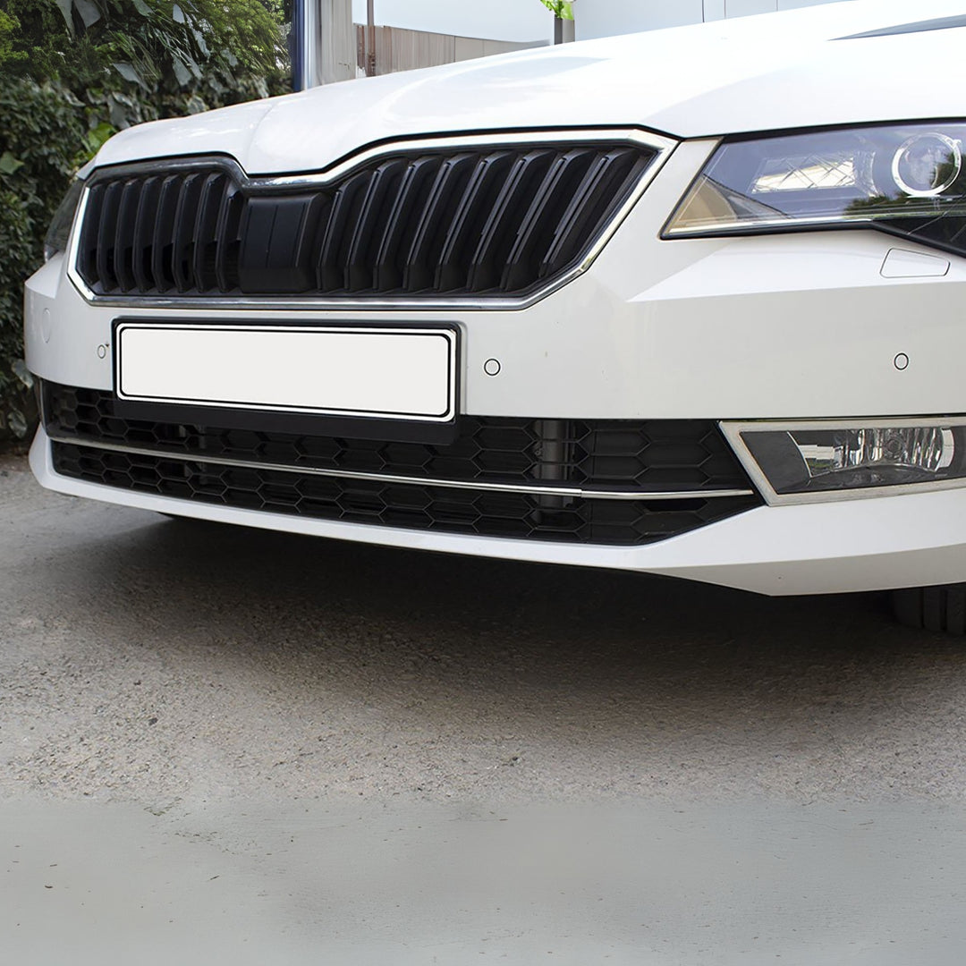 Skoda Superb Ön Tampon Çıtası - Krom (3 Parça) | 2015-2019 Arası, SD