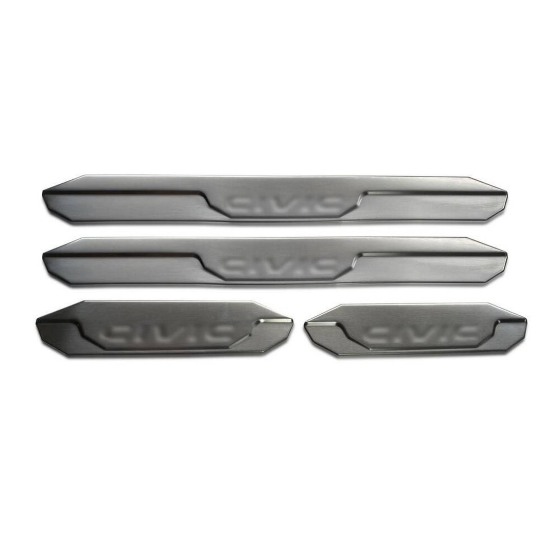 Honda Civic Kapı Eşiği 4 Parça - Krom Taşlı | 2012 ve Sonrası, SD