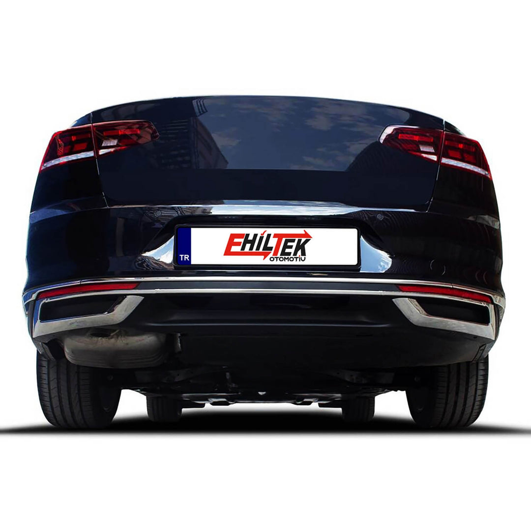 VW Passat B8 Egzos Çerçevesi - Krom (3 Parça) | 2019 ve Sonrası, SD