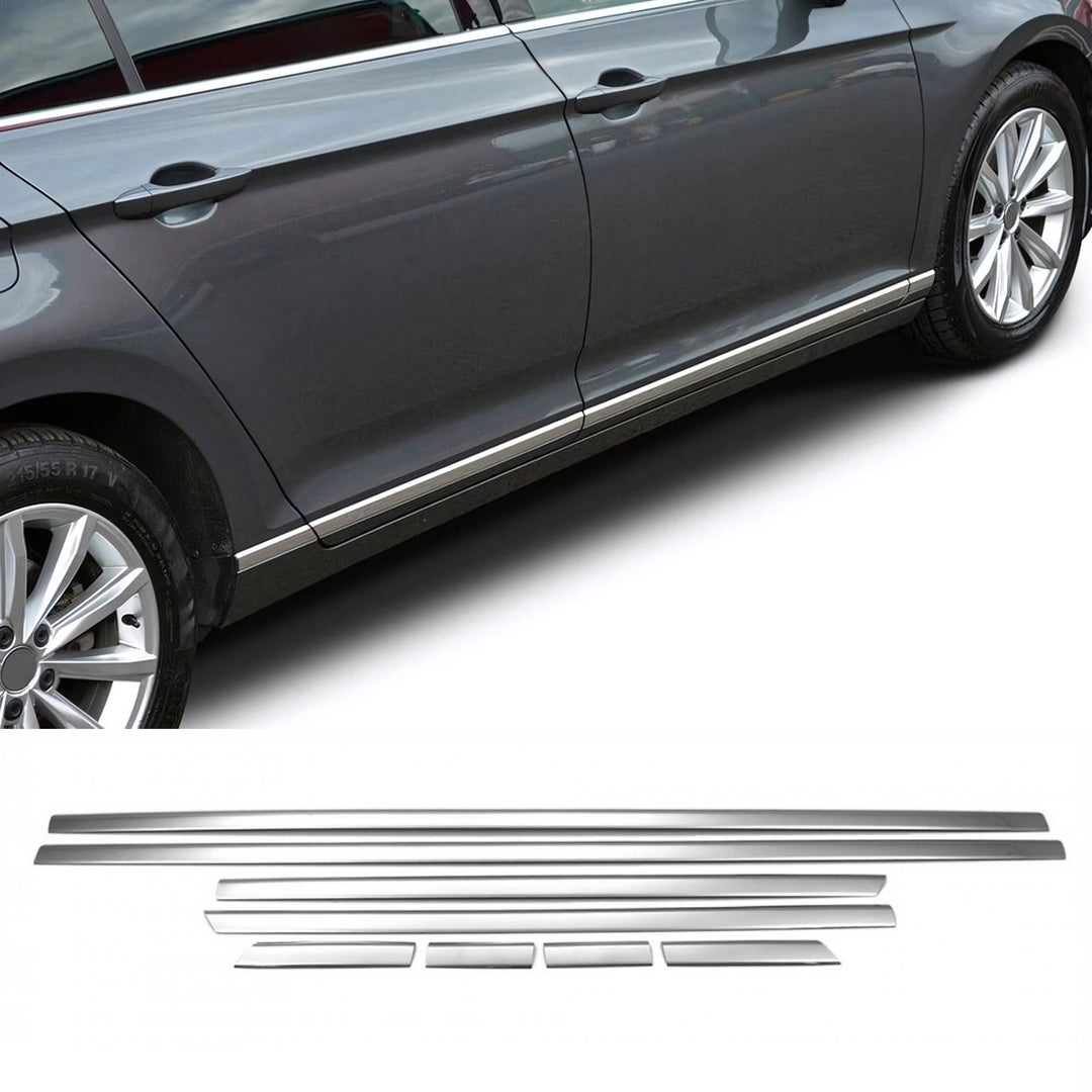 VW Passat B8 Yan Kapı Alt Çıtası - Krom (8 Parça) | 2015 ve Sonrası, SD/SW
