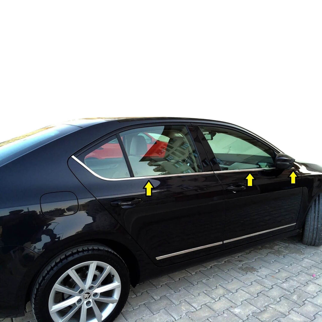 Skoda Octavia (A7) Cam Çıtası Alt - Krom (6 Parça) | 2013-2019 Arası, SD