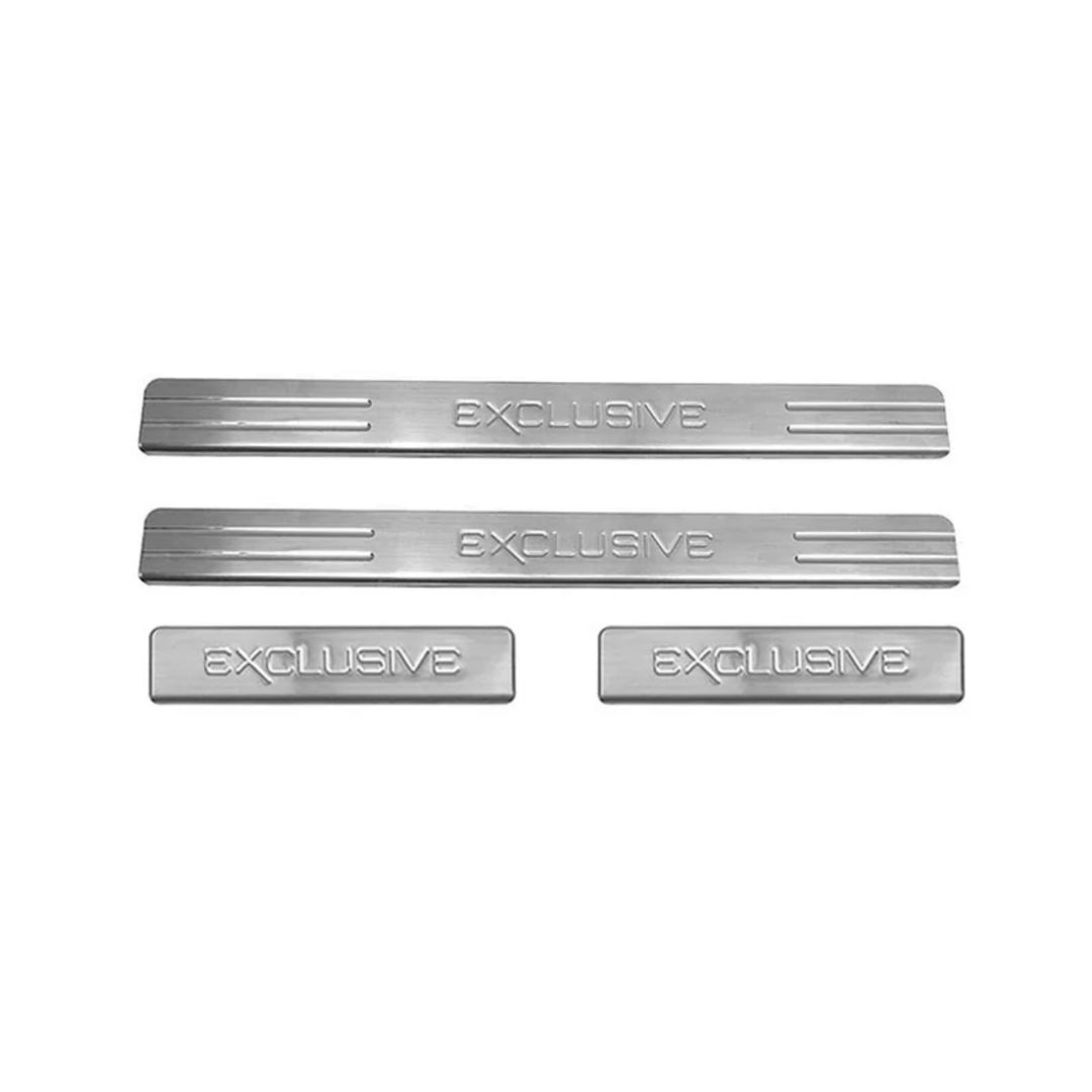 Universal Universal Kapı Eşiği - Krom, Exclusive Yazılı (4 Parça)