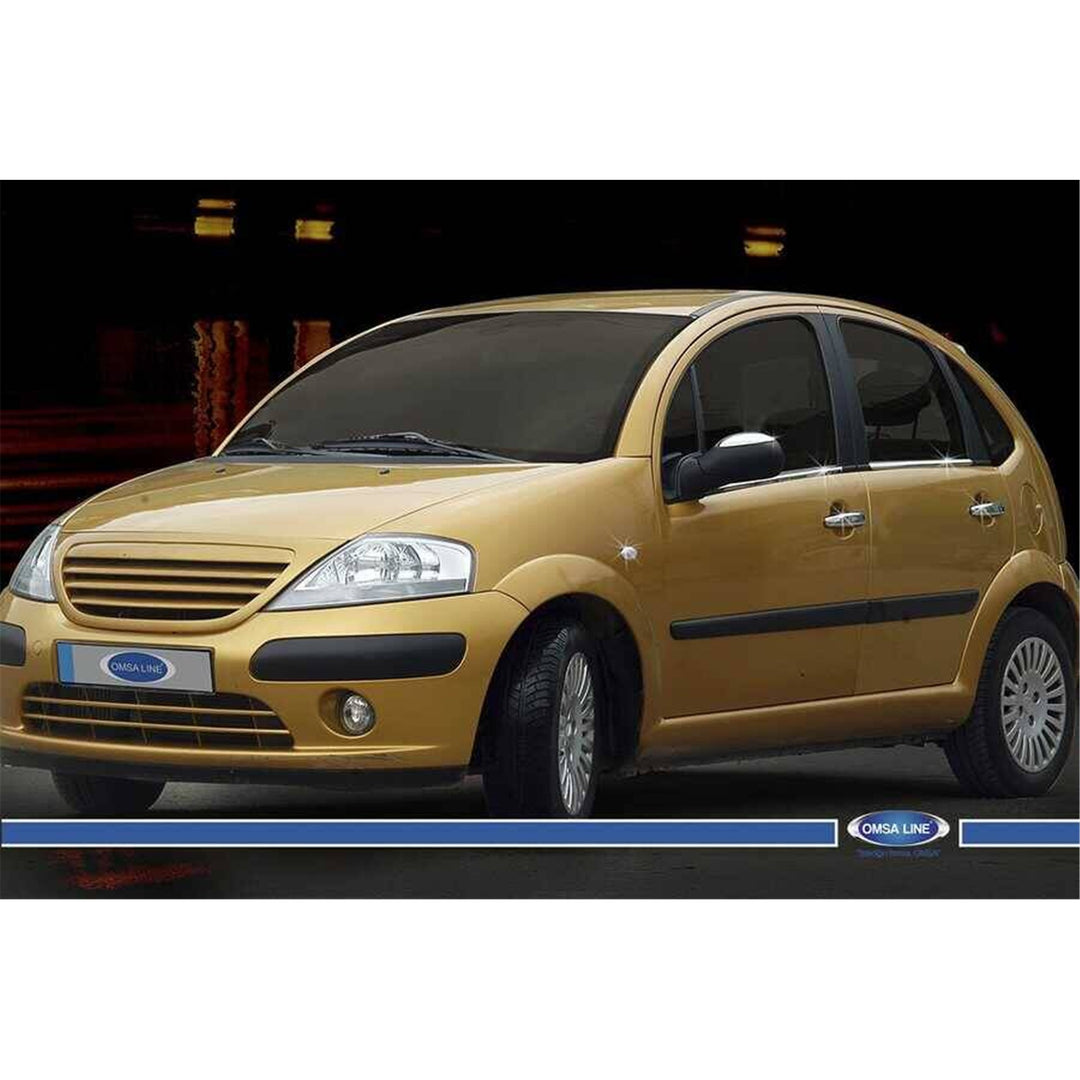 Citroen C3 Cam Çıtası Alt - Krom (4 Parça) | 2002-2009 Arası, HB