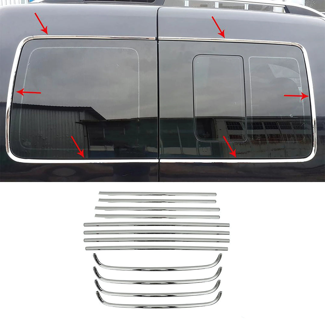 VW Caddy Cam Çerçevesi - Krom (12 Parça) | 2003-2015 Arası