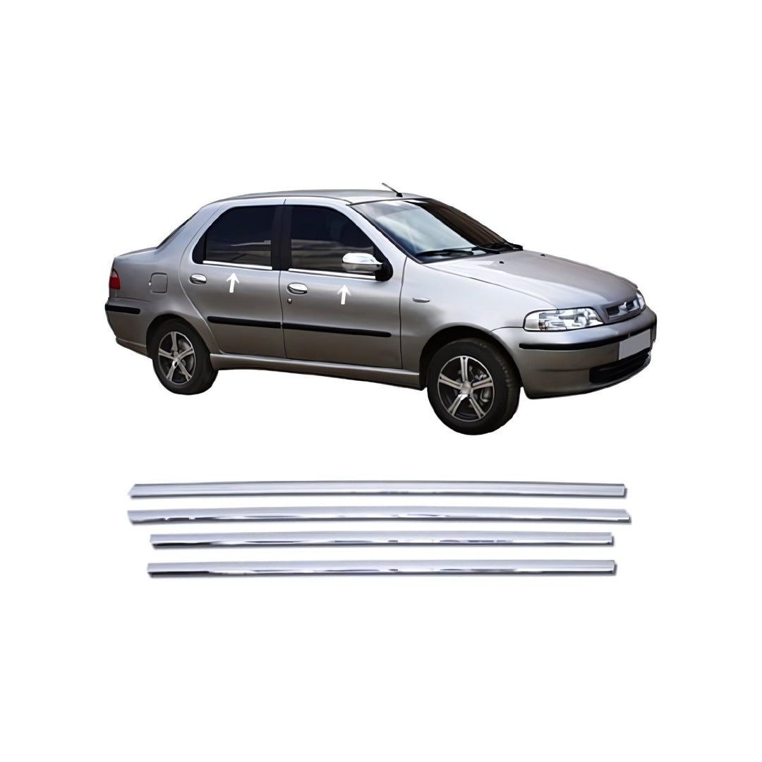 Fiat Albea Cam Çıtası Alt - Krom (4 Parça) | 2003-2012 Arası, SD