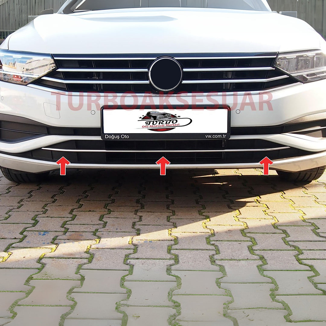 VW Passat B8 Ön Tampon Çıtası - Krom (1 Parça) | 2015-2019 Arası, SD/SW