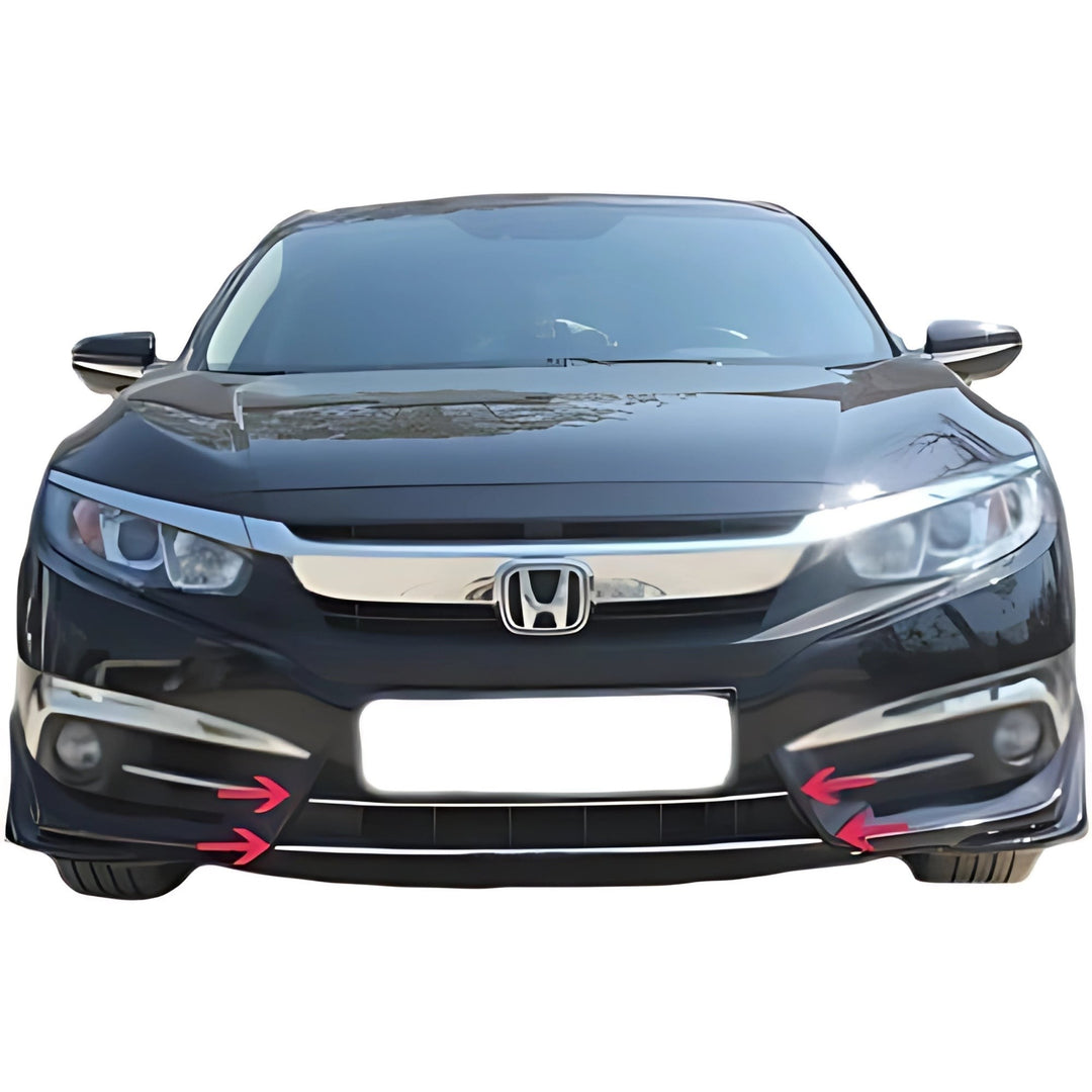 Honda Civic Ön Tampon Çıtası - Krom (2 Parça) | 2016 ve Sonrası