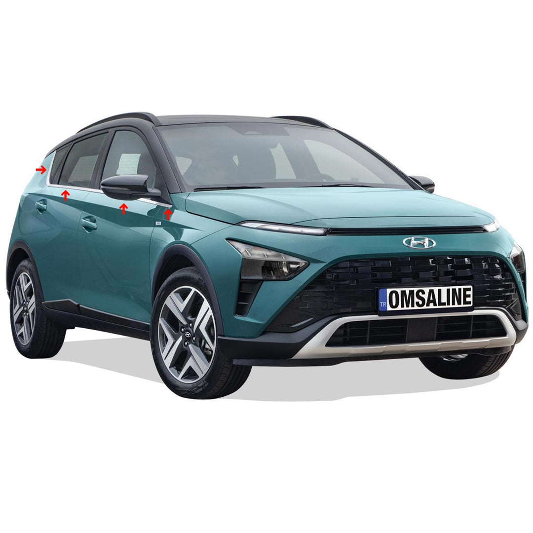 Hyundai Bayon Cam Çıtası Alt - Krom (8 Parça) | 2021 ve Sonrası