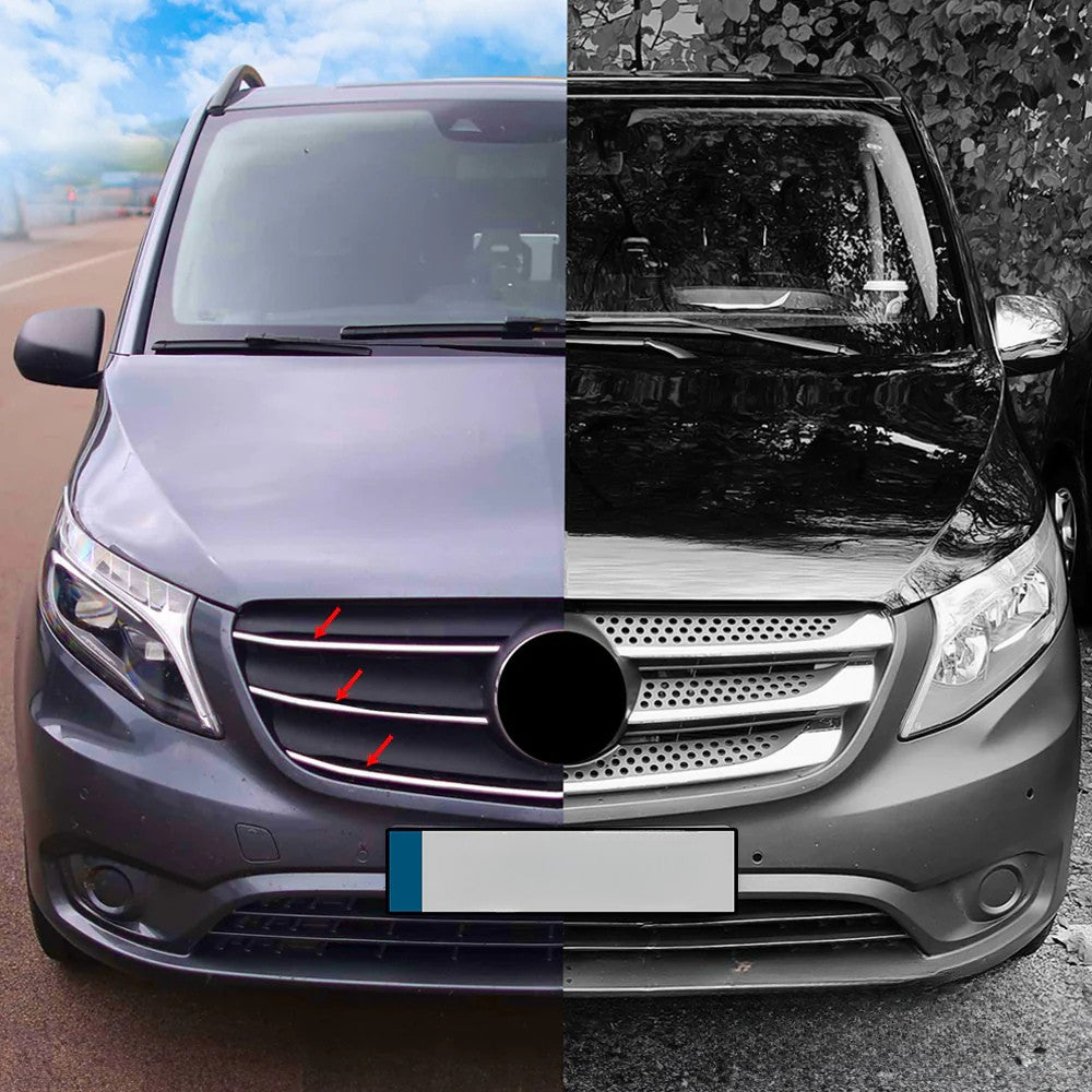 Mercedes Vito W447 Ön Panjur - Krom, Dar Model (5 Parça) | 2019-2024 Arası
