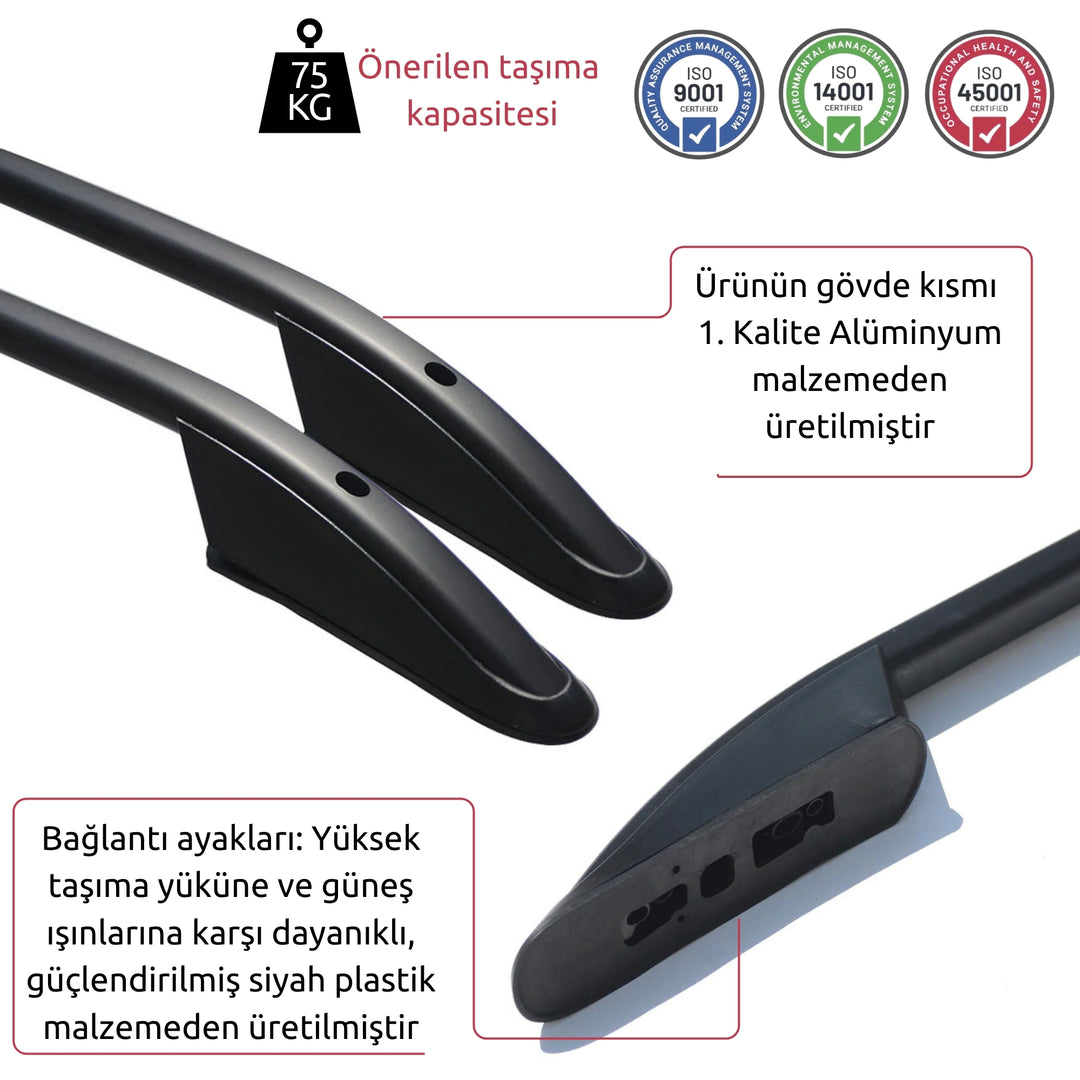 Peugeot Expert Traveller Tavan Çıtası - Siyah, Orta Şase, Elegance | 2017 ve Sonrası