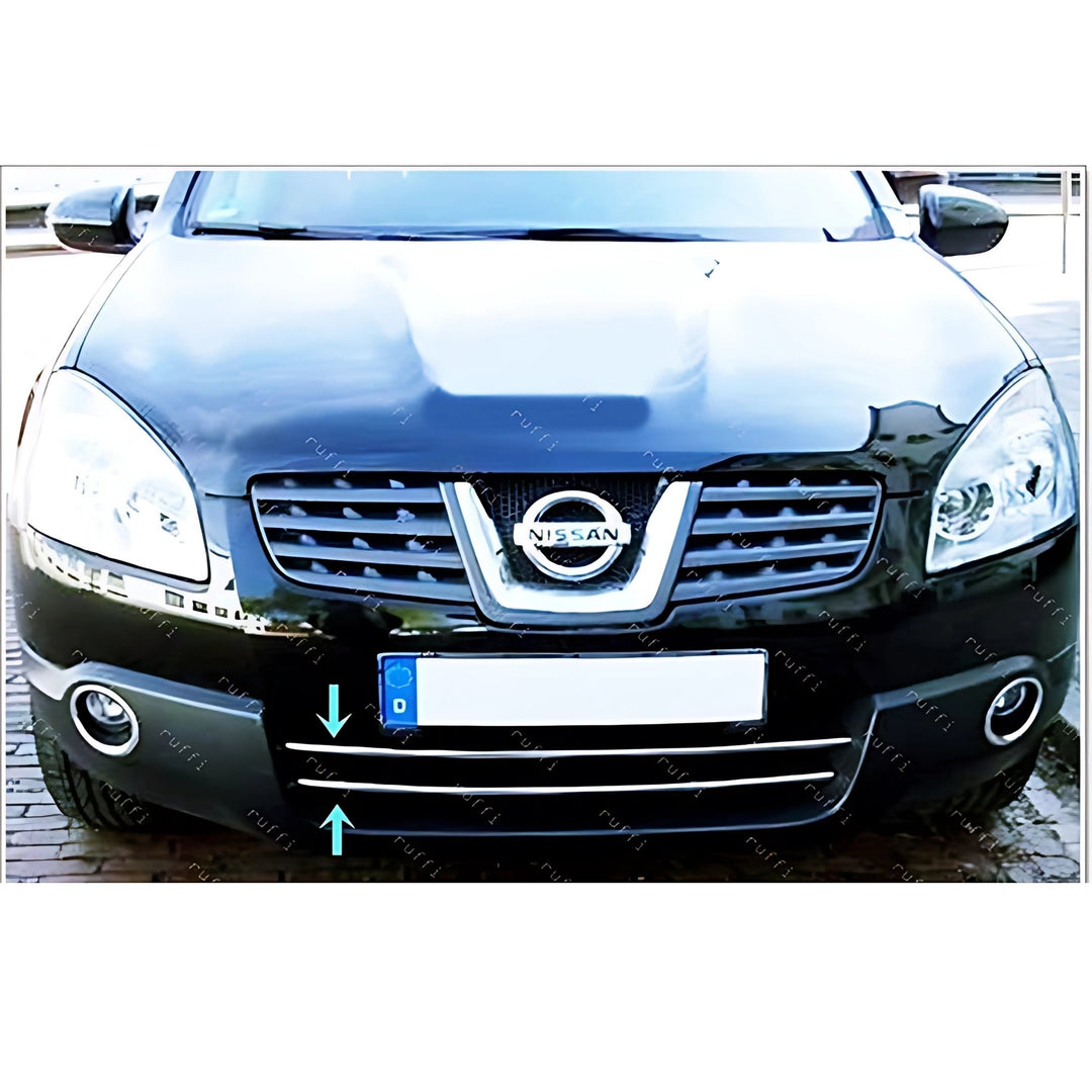Nissan Qashqai Ön Tampon Çıtası - Krom (2 Parça) | 2007-2010 Arası