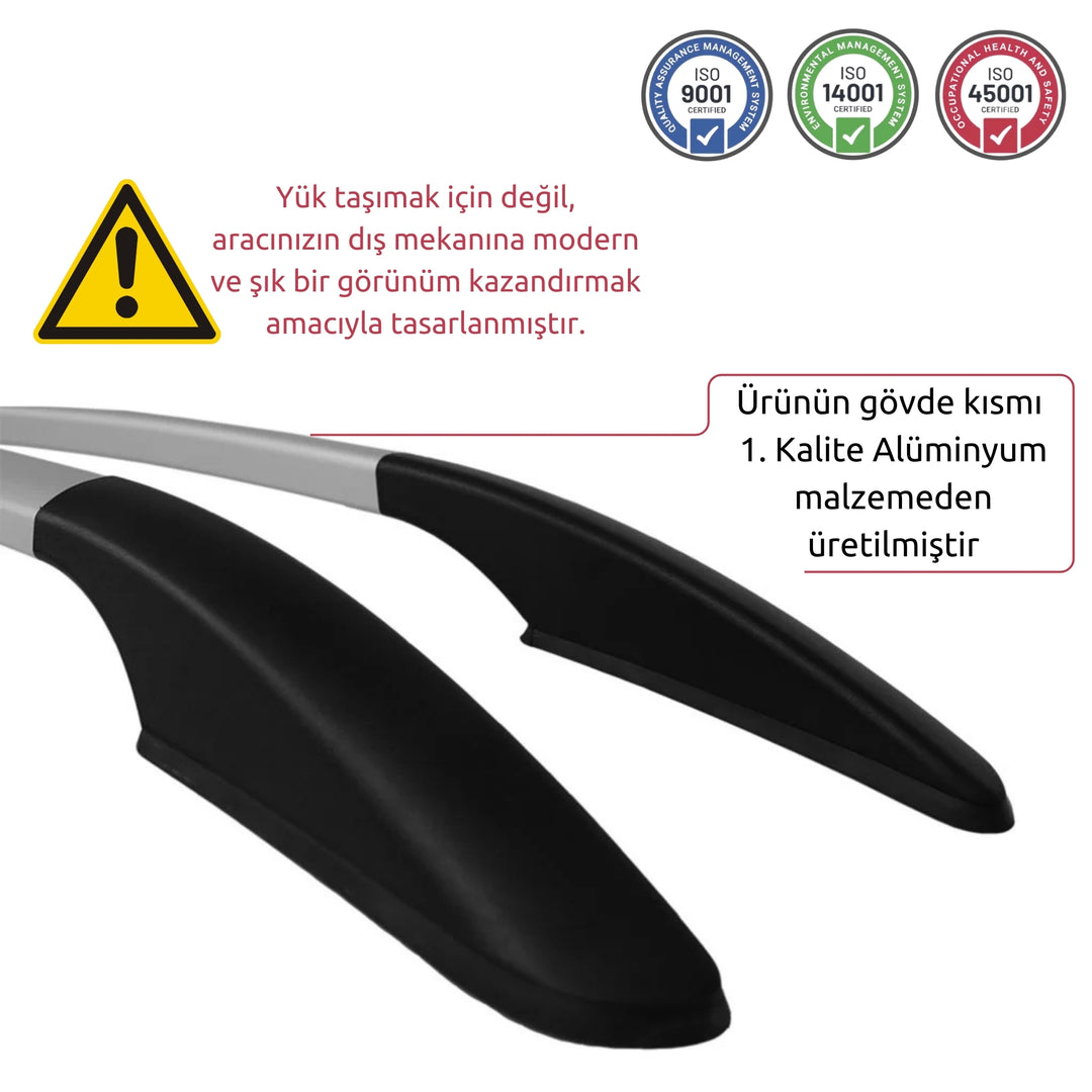 Opel Astra H Tavan Çıtası - Gri, Solid, Fix | 2004-2012 Arası, HB/SD