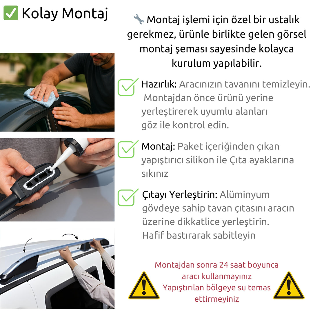 Ford Focus Tavan Çıtası - Gri, Solid, Fix | 1998-2005 Arası, HB