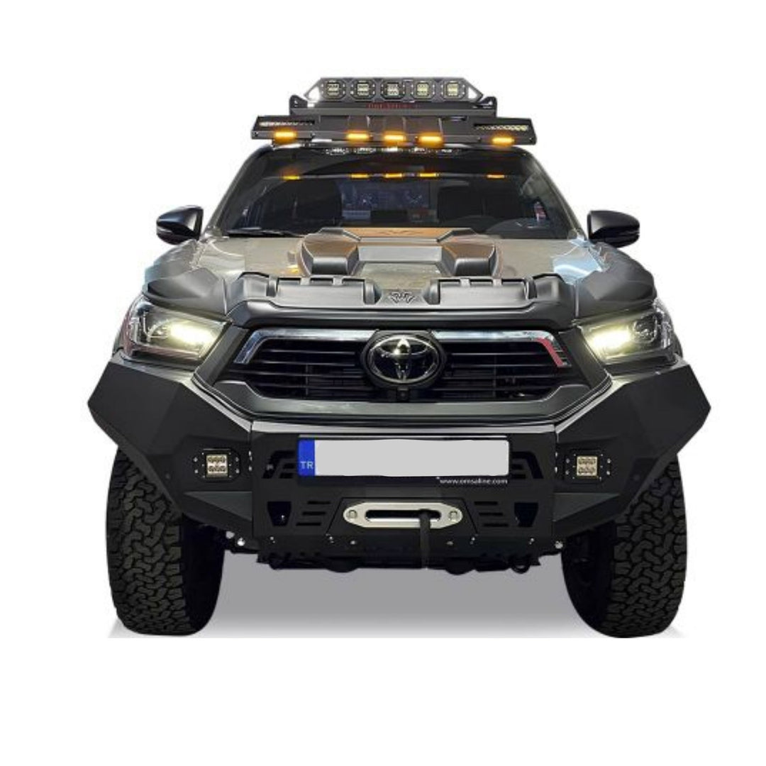 Toyota Hilux (Invincible) Ön Tampon - Siyah, Karter Korumalı | 2020 ve Sonrası