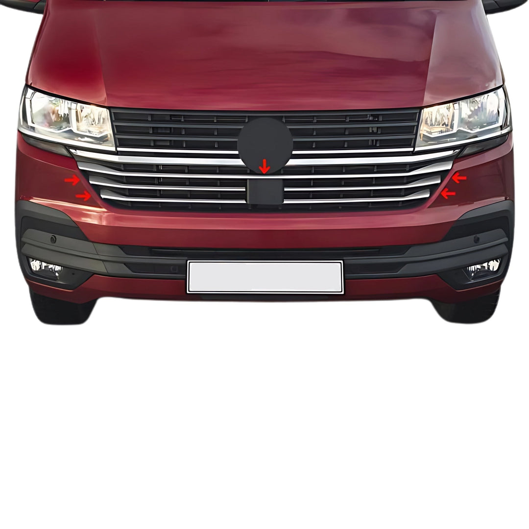 VW Multivan T6 Ön Panjur Alt Çıta - Krom (5 Parça) | 2019-2023 Arası