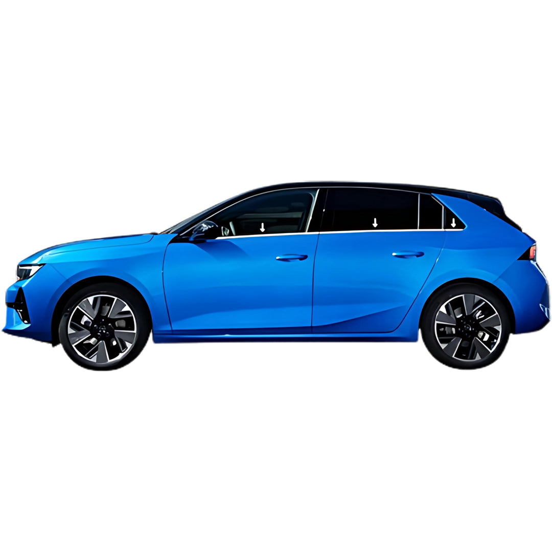 Opel Astra L Cam Çıtası Alt - Krom Taşlı (6 Parça) | 2021 ve Sonrası, HB