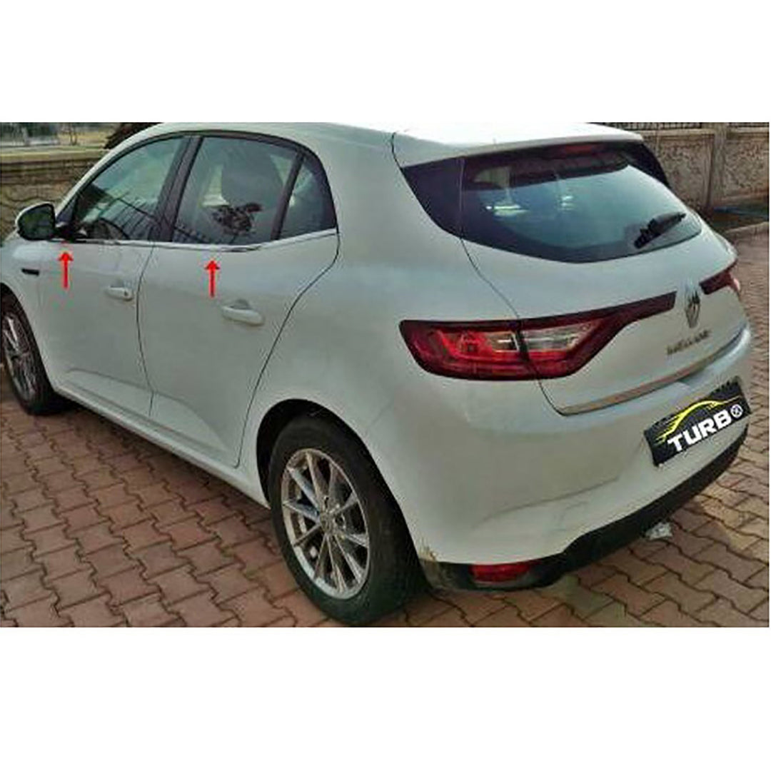 Renault Megane 4 Cam Çıtası Alt - Krom (6 Parça) | 2016 ve Sonrası, HB