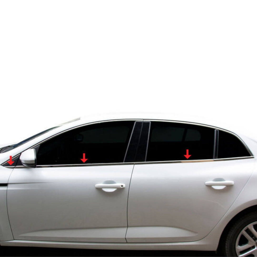 Renault Megane 4 Cam Çıtası Alt - Krom (6 Parça) | 2016 ve Sonrası, SD