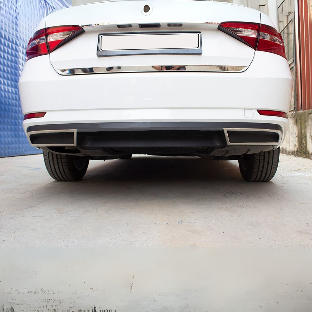 Skoda Superb Egzos Çerçevesi - Krom (2 Parça) | 2015-2023 Arası, SD