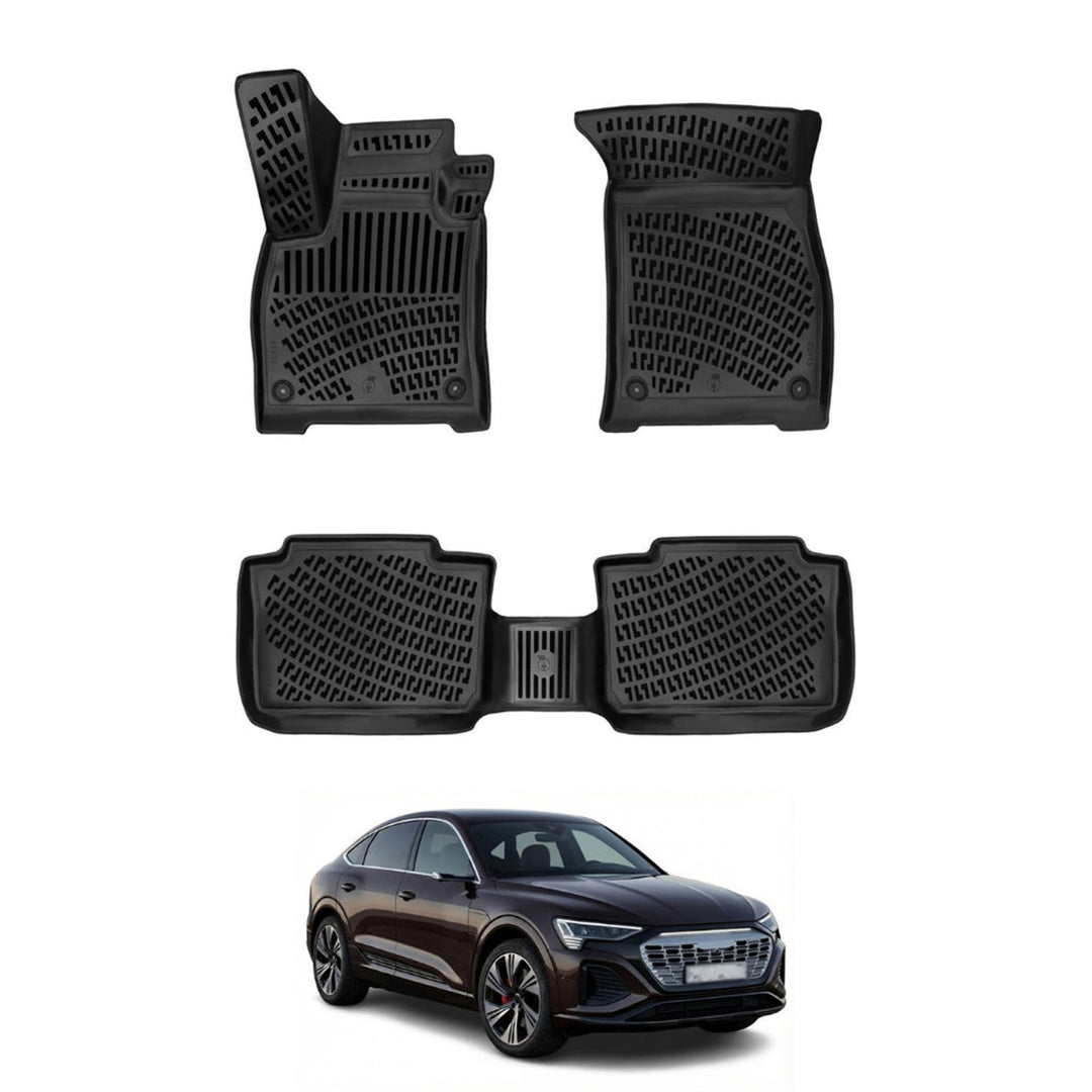Audi Q8 e-Tron Sportback 3D Paspas - Siyah, Arkaları klipsiz olan için | 2024 ve Sonrası
