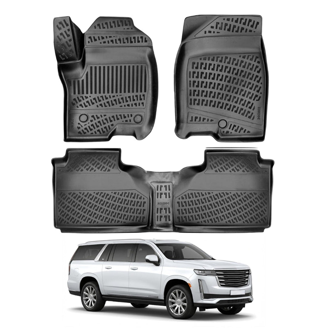 Cadillac Escalade ESV 3D Paspas - Siyah, 5 Koltuklu | 2021 ve Sonrası