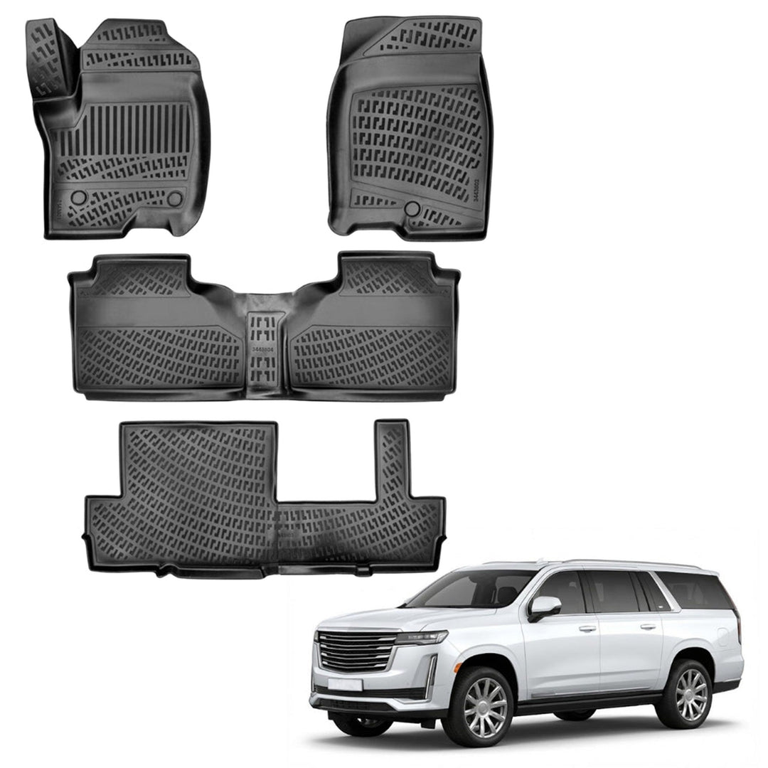 Cadillac Escalade ESV 3D Paspas - Siyah, 8 Koltuklu | 2021 ve Sonrası