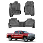 Resmi Galeri görüntüleyicisine yükleyin, Chevrolet Silverado 2500-3500 Hd Crew Cab 3D Paspas - Siyah, Halı Zemin | 2015-2019 Arası