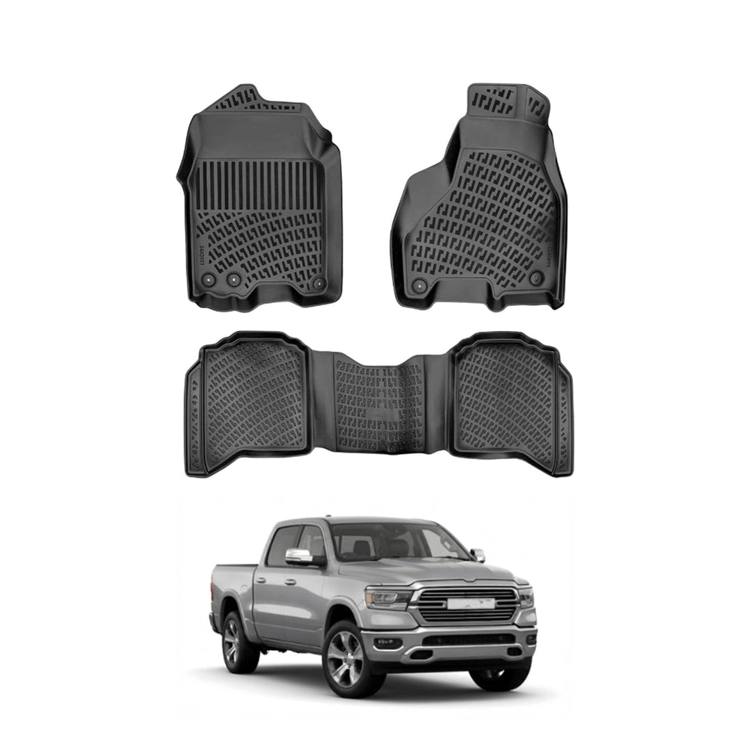 Dodge Ram 1500 Classic Crew Cab 3D Paspas - Siyah, Halı Zemin/ Otomatik Vites | 2019-2022 Arası