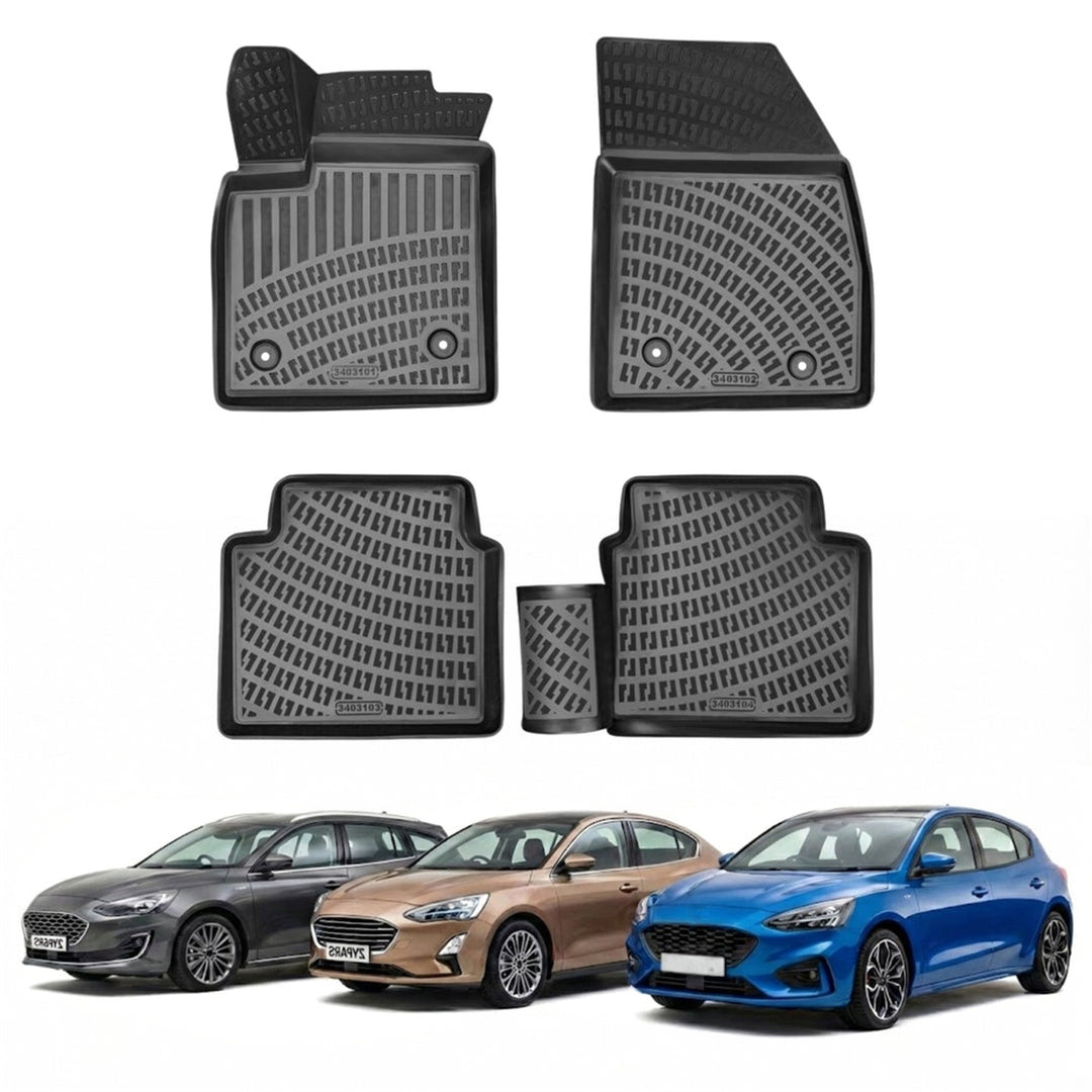 Ford Focus 3D Paspas - Siyah, Sağ Ön (Yolcu Tarafı) Klipsli | 2018 ve Sonrası, HD/SD/SW