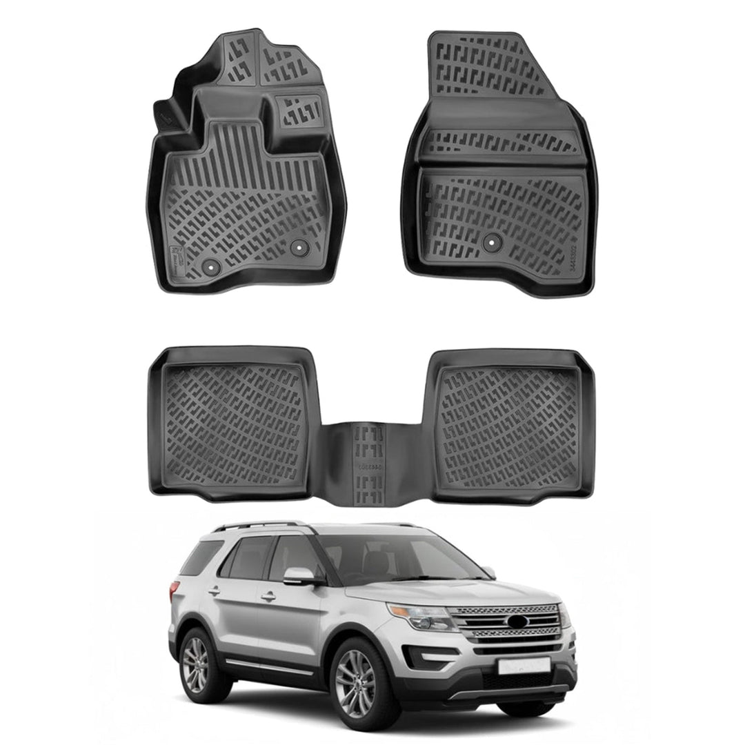Ford Explorer 3D Paspas - Siyah, 5 Koltuklu, USA Versiyon | 2011-2019 Arası
