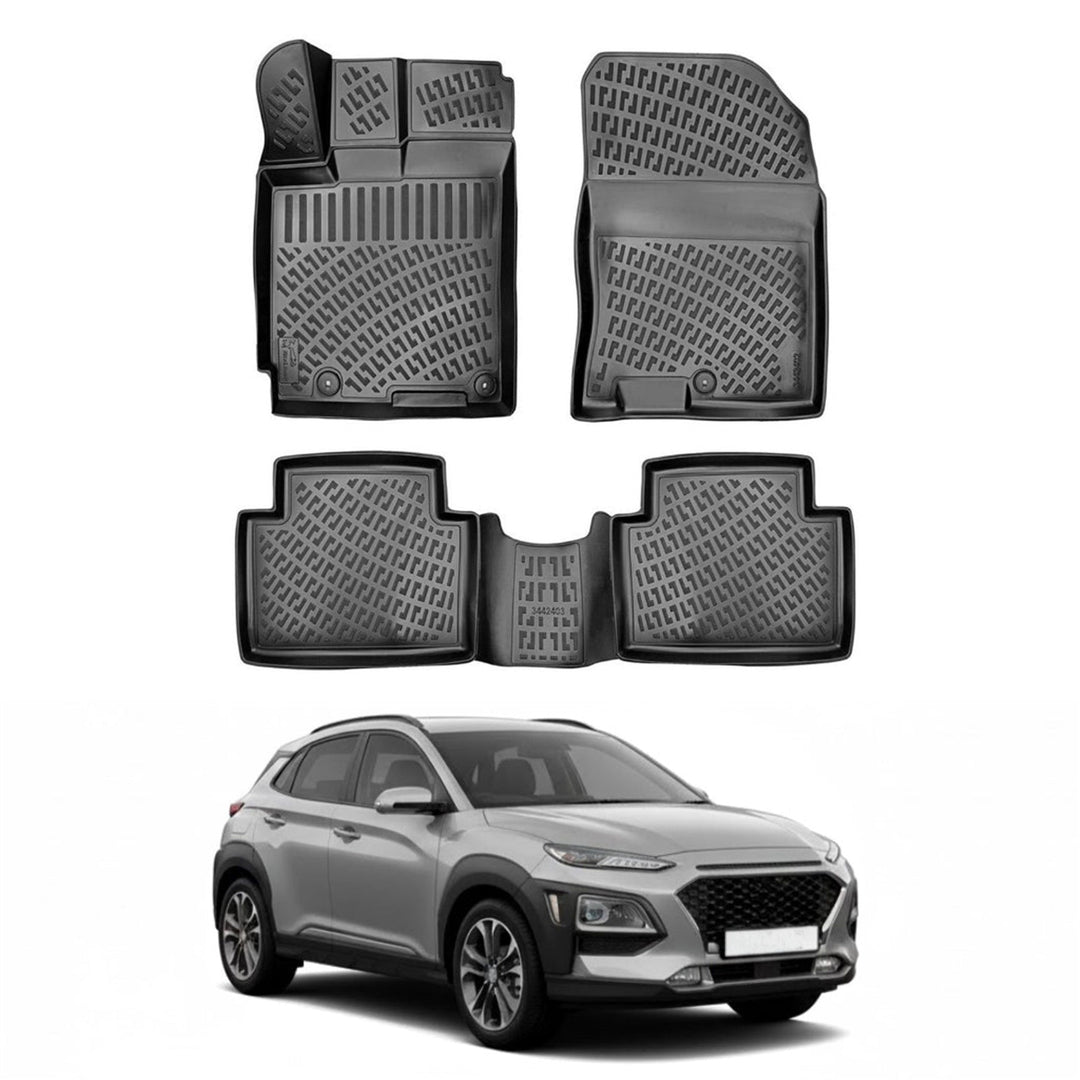 Hyundai Kona 3D Paspas - Siyah, USA Versiyon | 2017 ve Sonrası