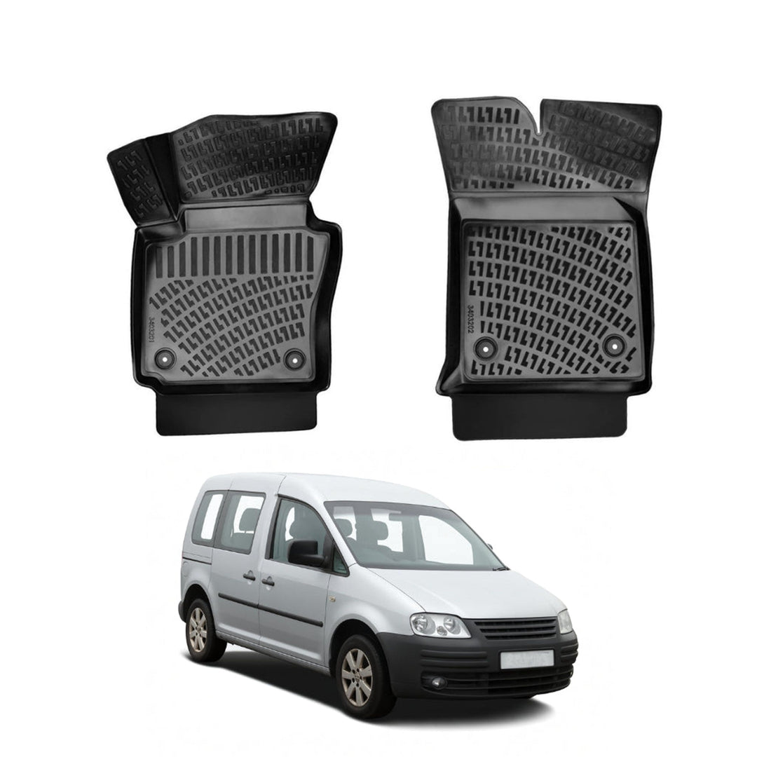 VW Caddy 3D Paspas - Siyah (2 Parça) | 2003-2010 Arası