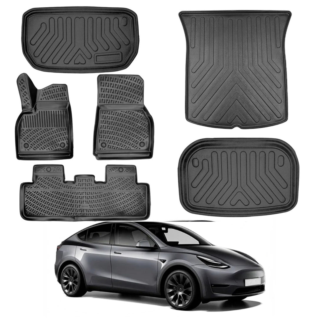 Tesla Model Y 3D Paspas - Siyah, Full Set 5 Parça | 2019-2024 Arası