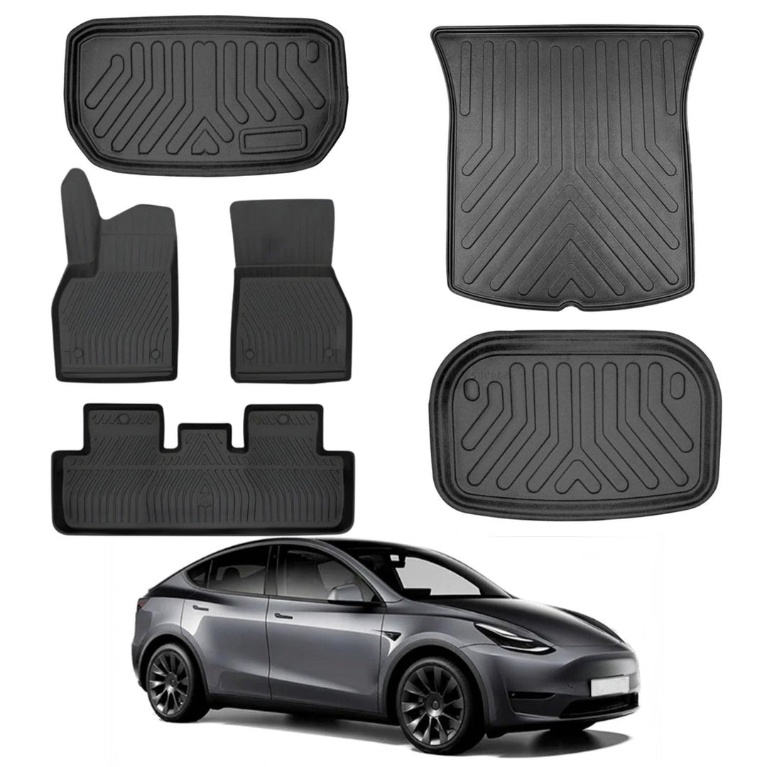 Tesla Model Y Premium 3D Paspas - Siyah, Full Set 5 Parça | 2019-2024 Arası