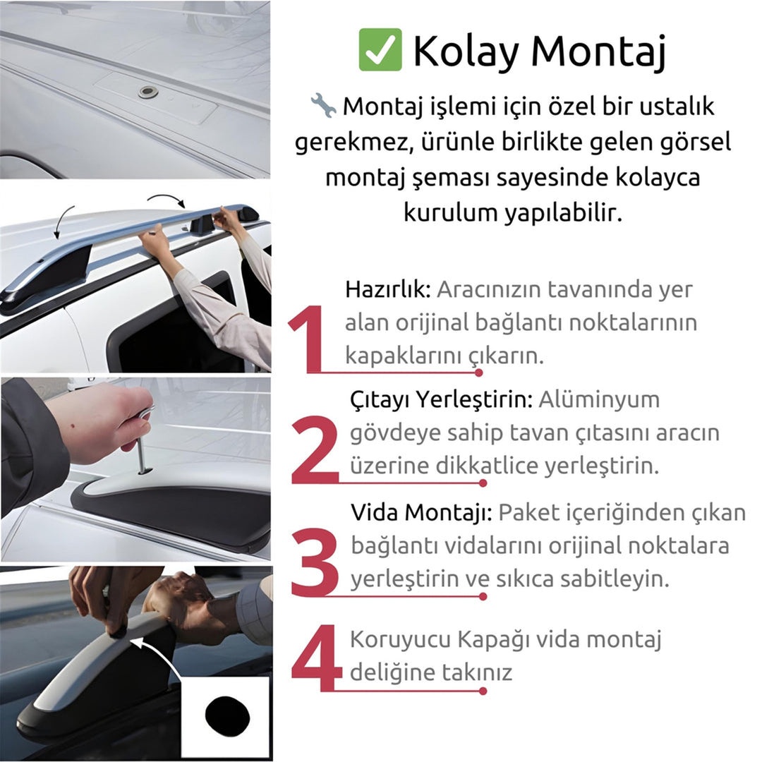 Renault Kangoo Tavan Çıtası - Siyah, Elegance | 2021 ve Sonrası