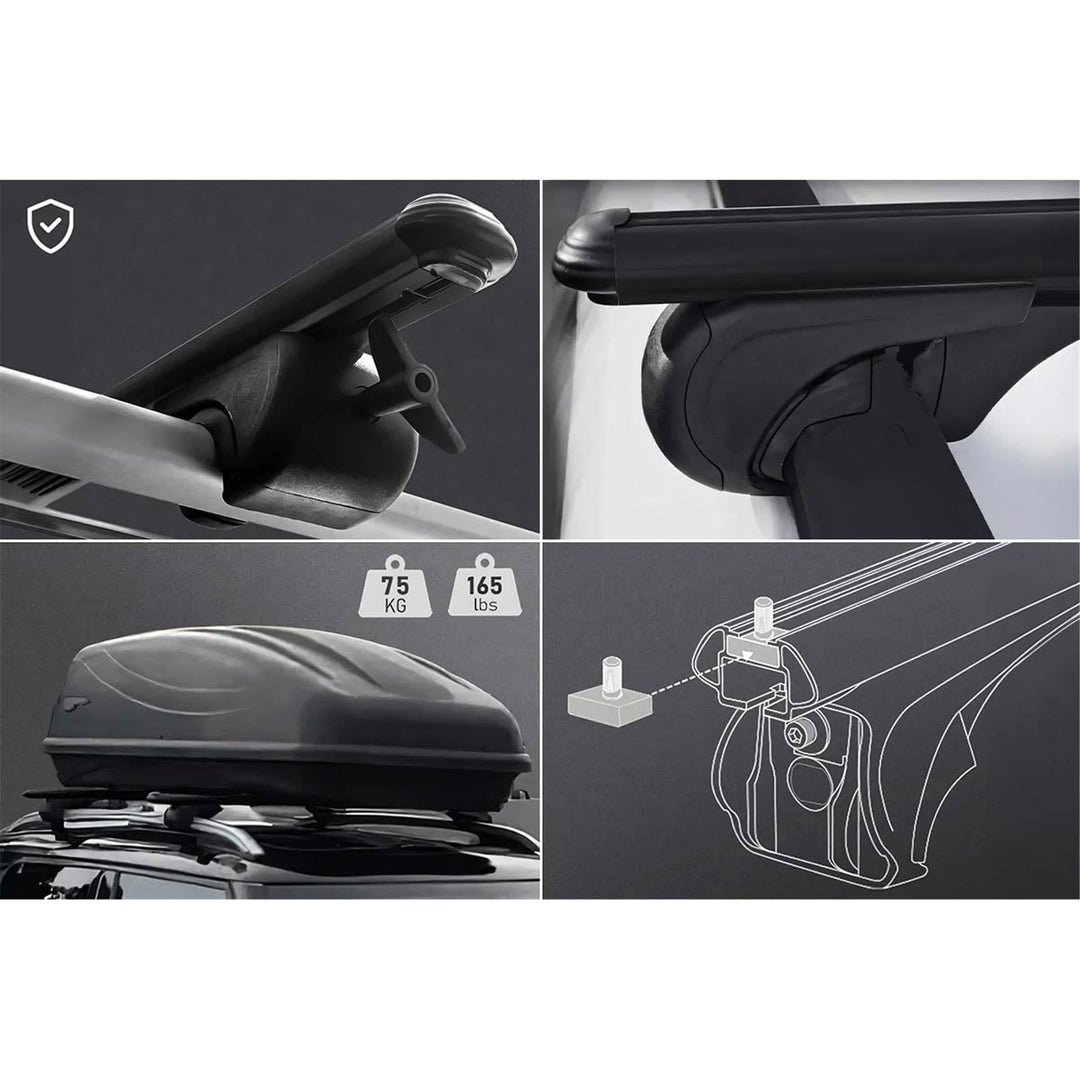 Universal Boldbar Ara Atkı Siyah- Bold Bar v2 XL (138 cm, Metal Kilit, 2 Parça)