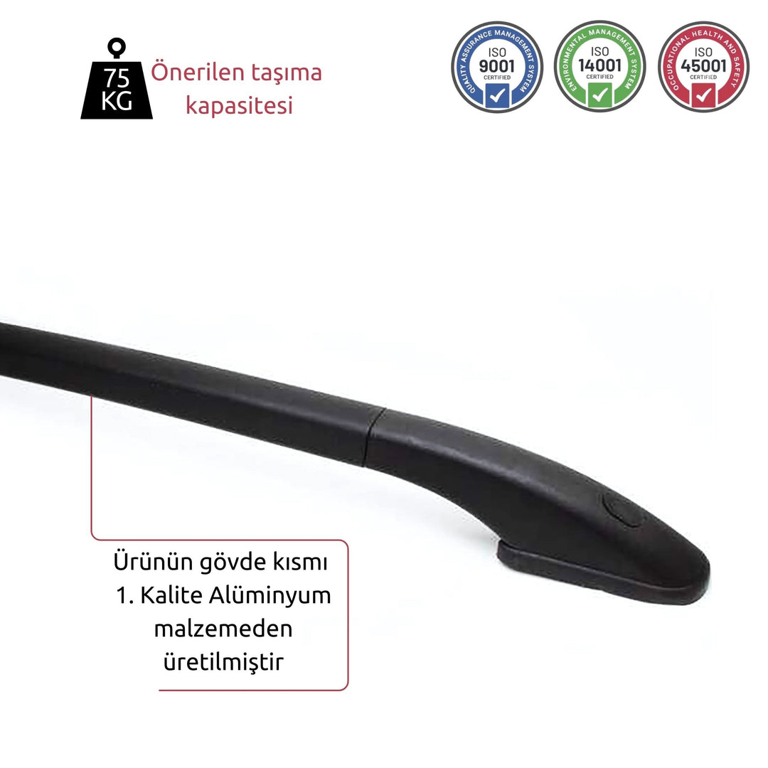 Renault Kangoo Tavan Çıtası - Siyah, Omberg | 2008-2021 Arası