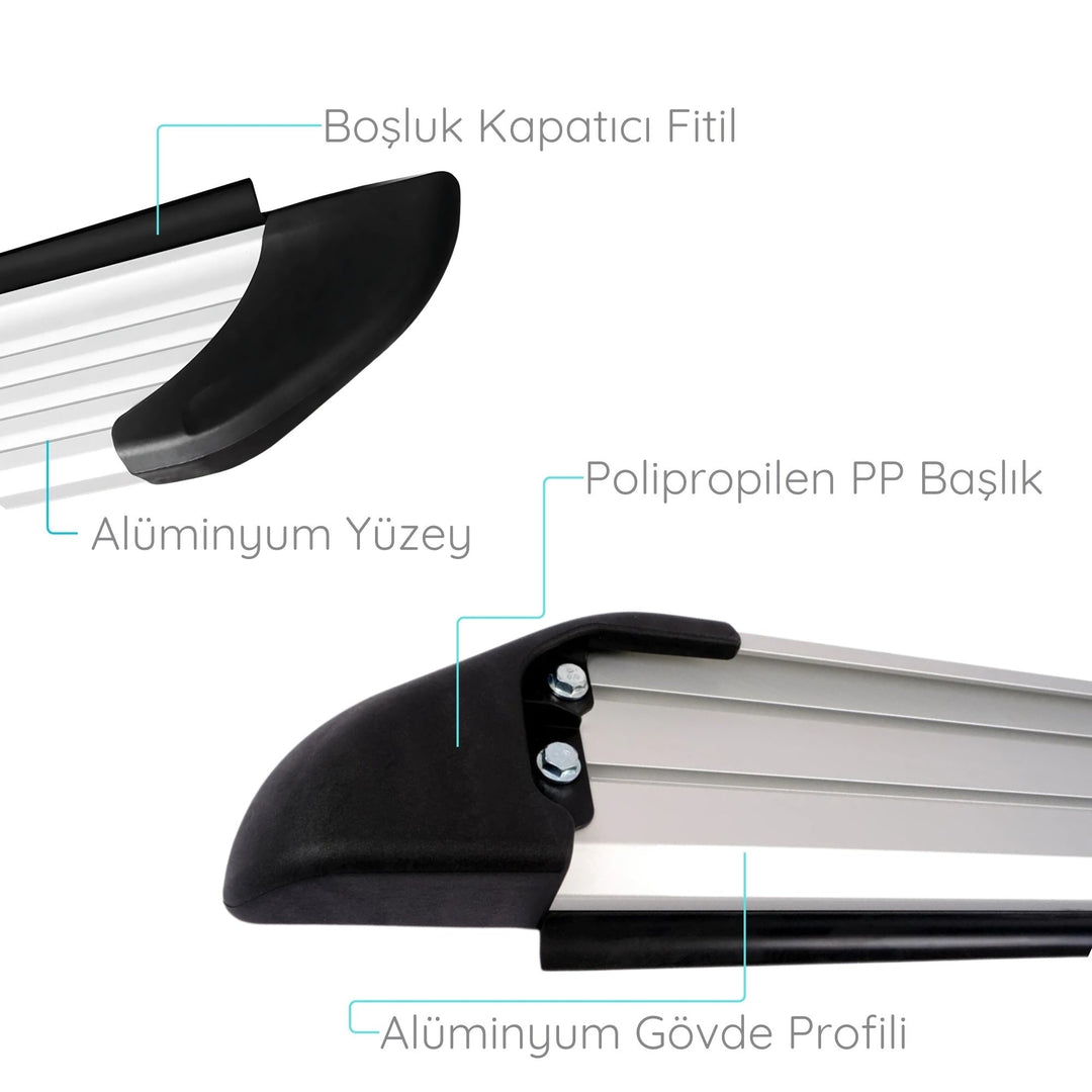 Nissan Qashqai Yan Basamak Seti - Gri, Opa | 2007-2014 Arası