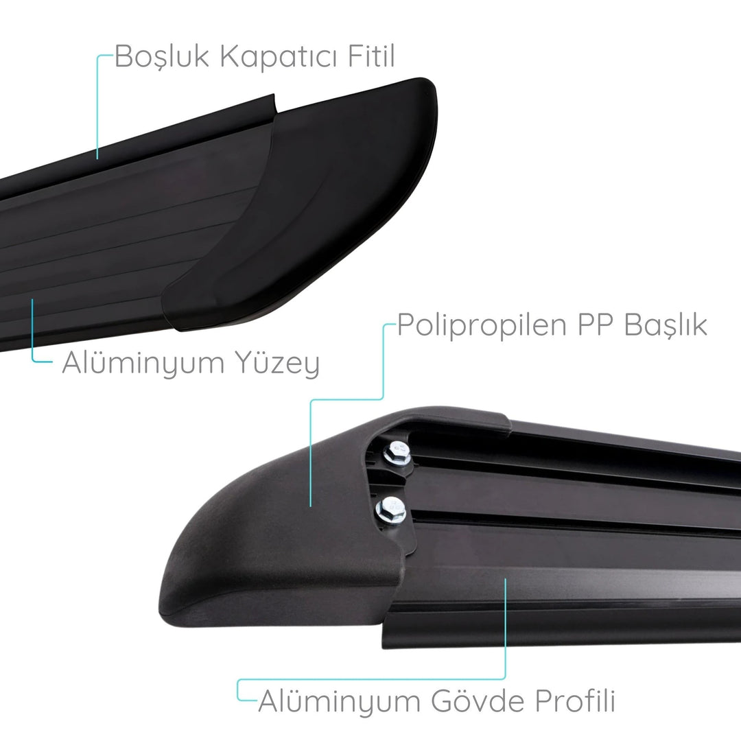 Ford Tourneo Custom Yan Basamak Seti - Siyah, Opa, Uzun Şase | 2012-2023 Arası