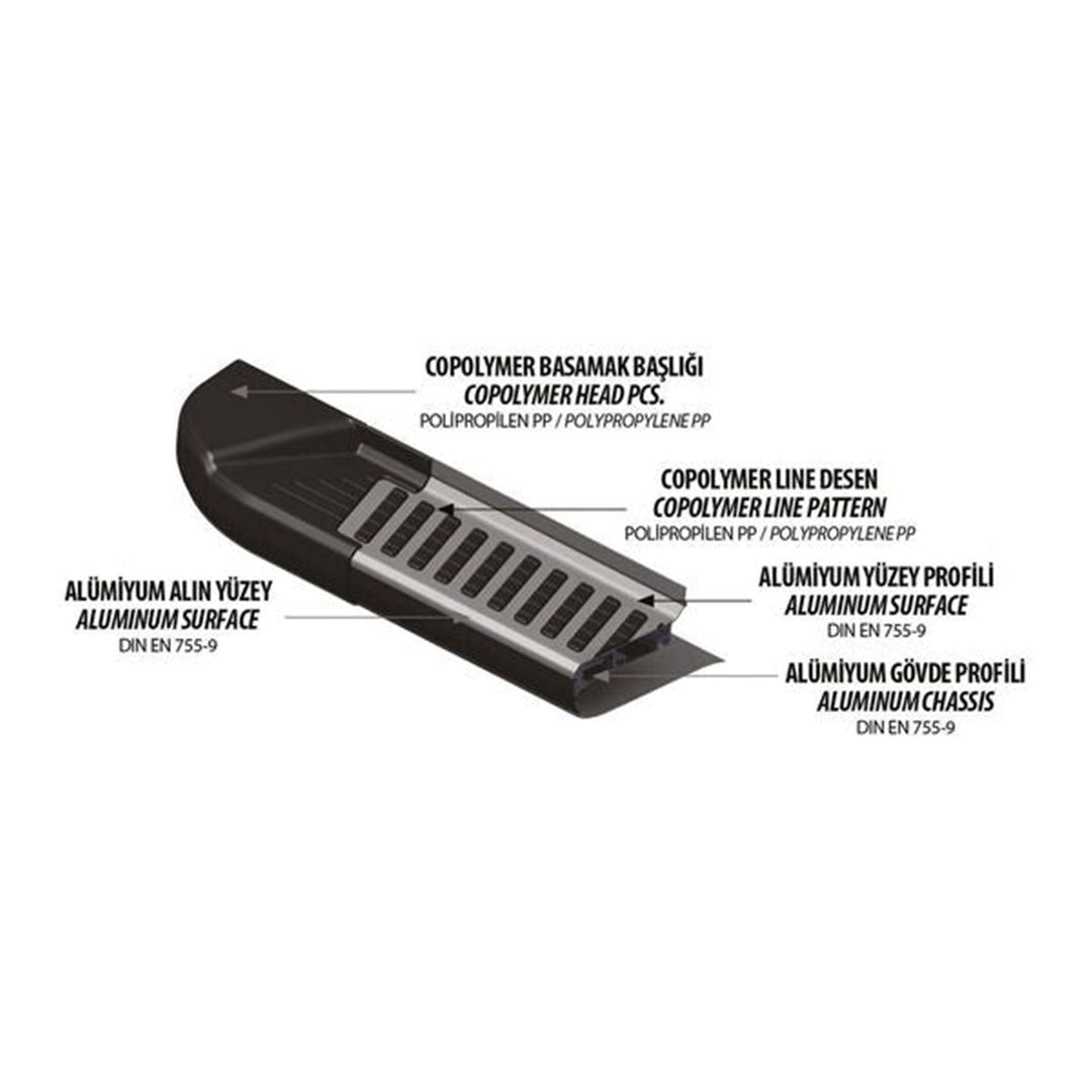 Jeep Commander Yan Basamak Seti - Piramitline | 2006-2010 Arası