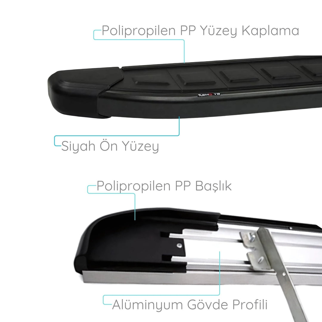 Nissan Qashqai Yan Basamak Seti - Siyah, Proside | 2007-2014 Arası