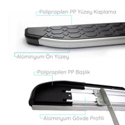 Jeep Commander Yan Basamak Seti - Gri, Blackline | 2006-2010 Arası