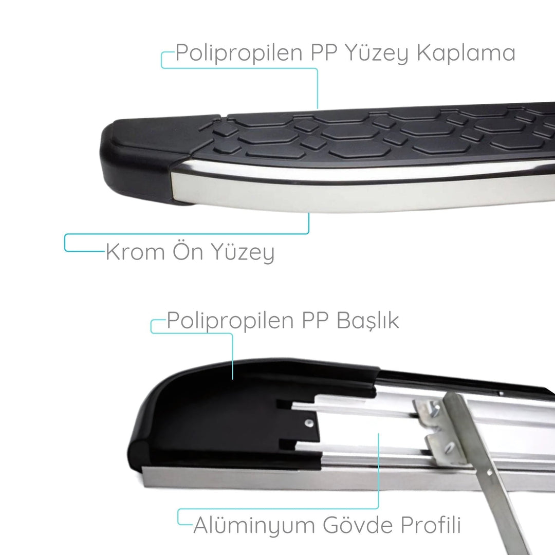 Citroen Jumpy Yan Basamak Seti - Krom, Blackline, Uzun Şase | 2017 ve Sonrası