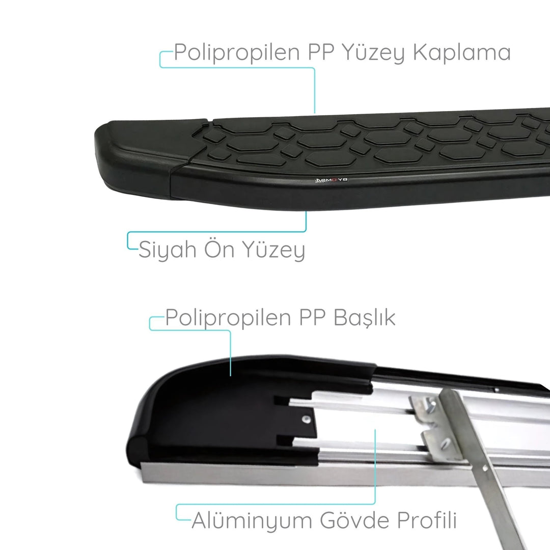 Citroen C3 Aircross Yan Basamak Seti - Siyah, Blackline | 2017-2023 Arası