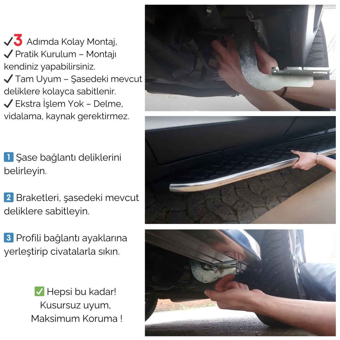 Nissan Qashqai Yan Basamak Seti - Siyah, Faba | 2007-2014 Arası