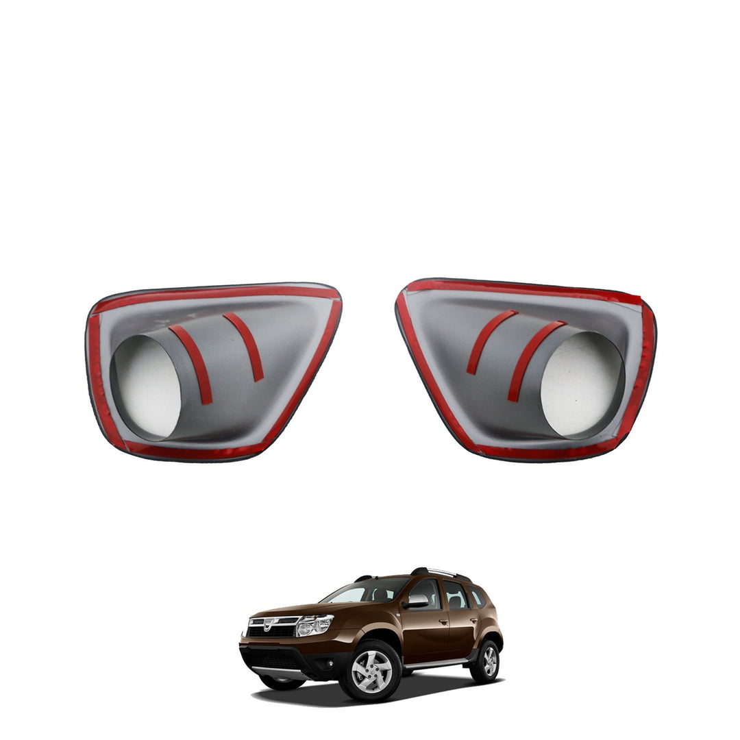 Dacia Duster Sis Far Çerçevesi - Gri (2 Parça) | 2010-2018 Arası