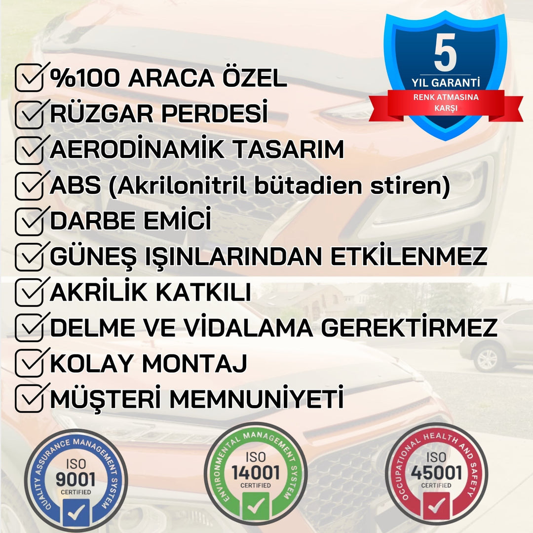 Renault Megane 4 Ön Kaput Koruyucu - Plus | 2016 ve Sonrası, HB/SD