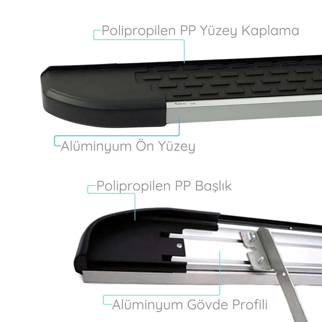 Ford Tourneo Connect Yan Basamak Seti - Gri, Nevada | 2014-2021 Arası