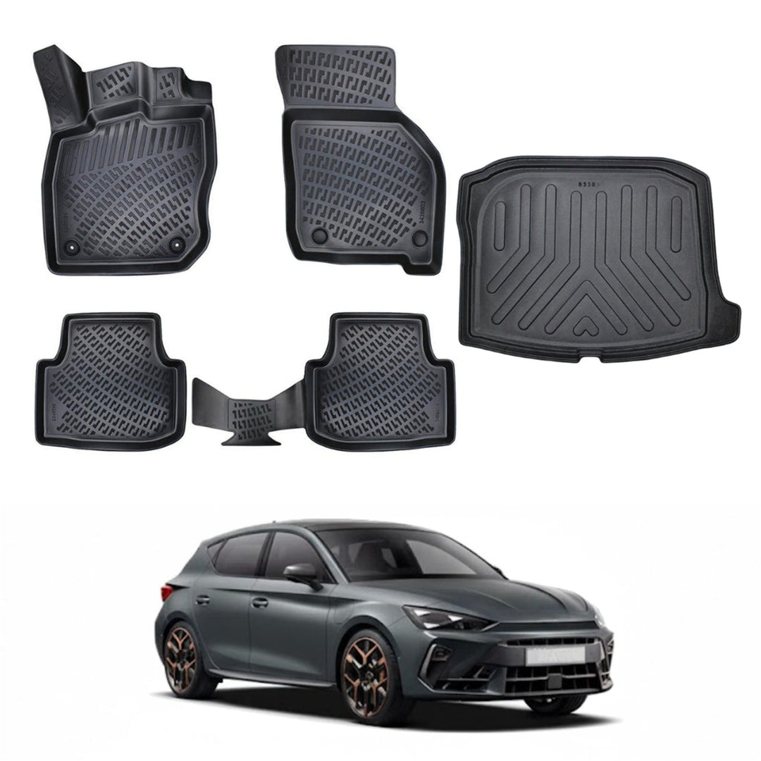 Cupra Leon 3D Paspas (Otomatik Vites) ve Bagaj Havuzu(Alt Bagaj, Sabit Zemin) | 2023 ve Sonrası, HB